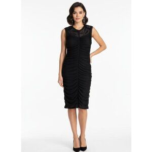 Women's - BCBGMAXAZRIA Black Sleeveless Ruched Dress, Size Large